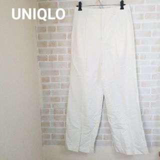 ユニクロ(UNIQLO)のUNIQLO リネンブレンドタックワイドパンツ(カジュアルパンツ)