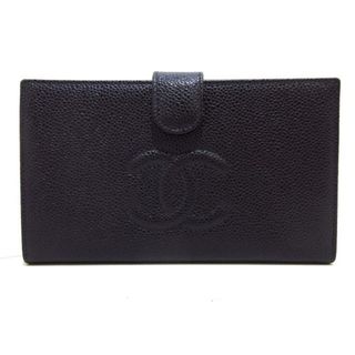 シャネル(CHANEL)のCHANEL(シャネル) 2つ折り財布 - 黒 ココマーク キャビアスキン(財布)