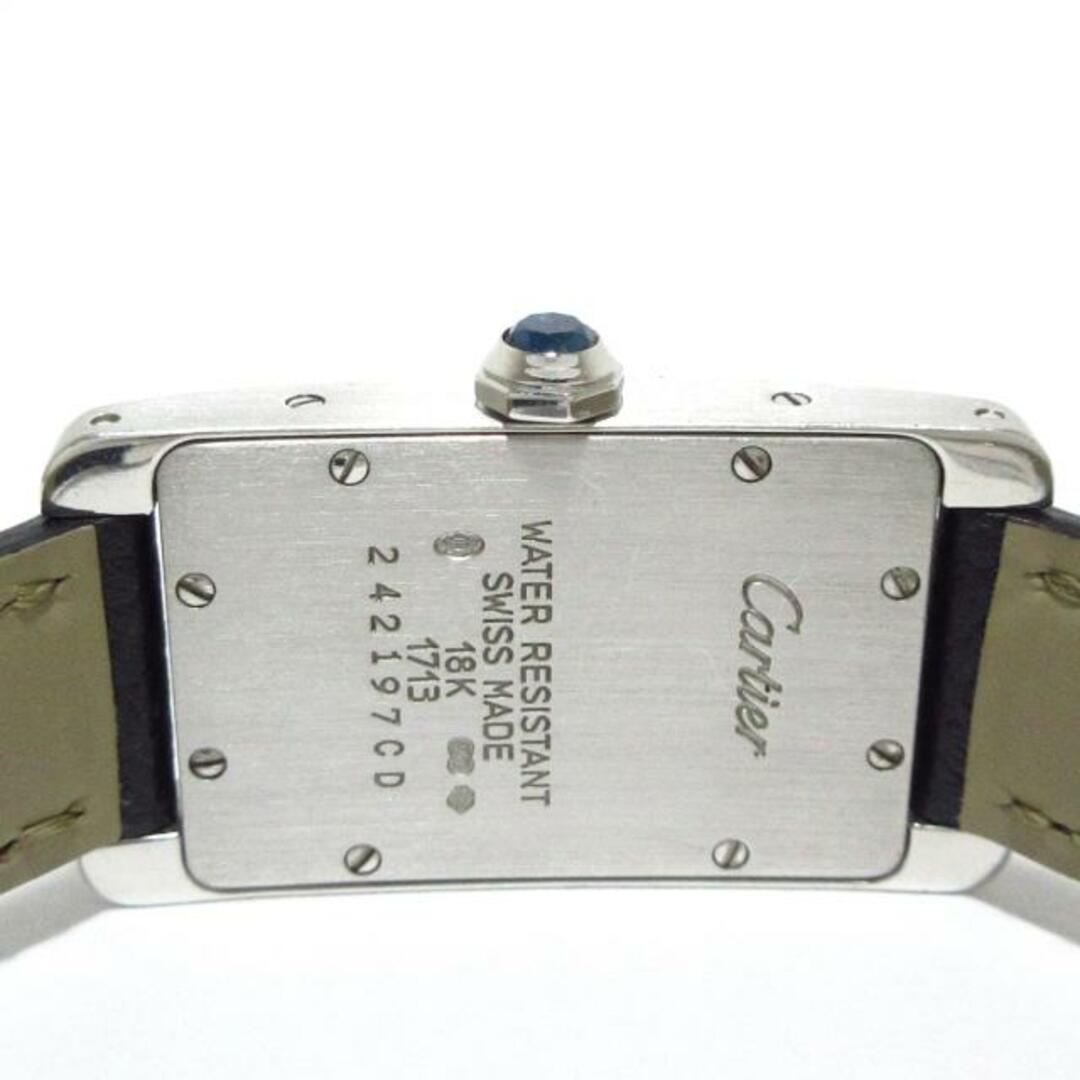 Cartier(カルティエ)のCartier(カルティエ) 腕時計 タンクアメリカンSM W2605129 レディース K18WG×革ベルト ダークグレー レディースのファッション小物(腕時計)の商品写真
