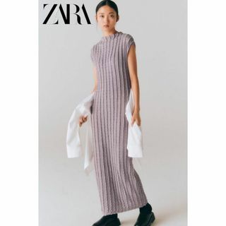 ザラ(ZARA)の3 ZARA テクスチャー ロングワンピース S(ロングワンピース/マキシワンピース)