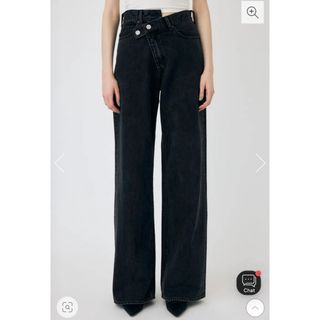 マウジー(moussy)のCROSS WAIST WIDE STRAIGHT moussy 0サイズ(デニム/ジーンズ)