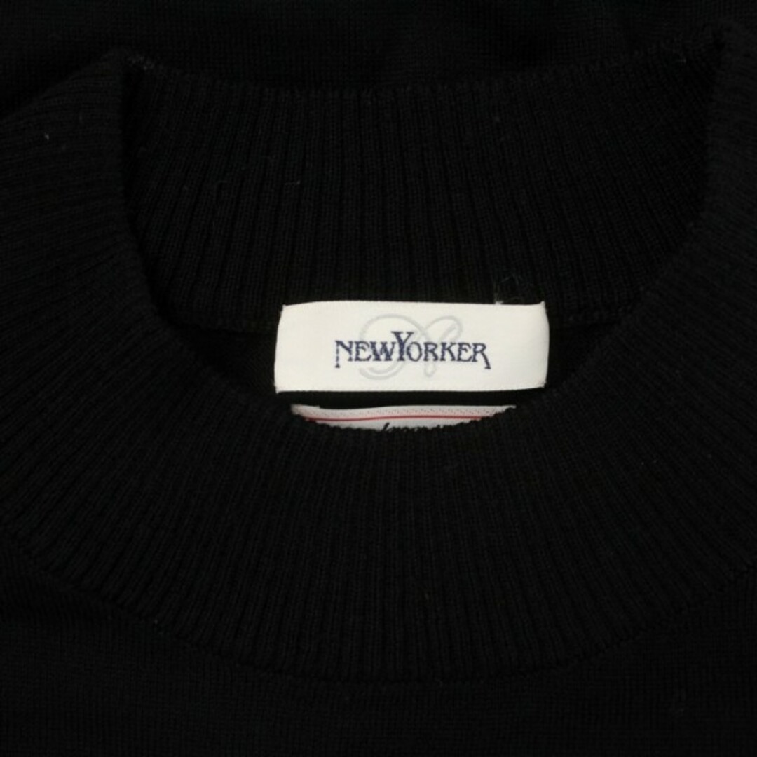NEWYORKER(ニューヨーカー)のニューヨーカー  ニット カットソー モックネック ウール 半袖 13 L 黒 レディースのトップス(ニット/セーター)の商品写真