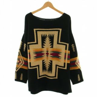 PENDLETON ニット セーター 長袖 ボートネック チーフジョセフ柄 黒