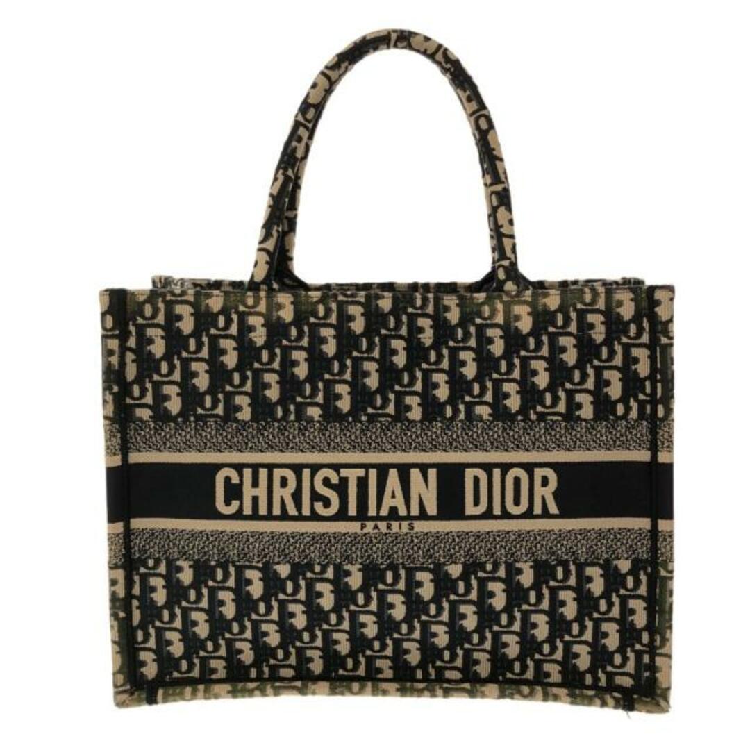 Christian Dior(クリスチャンディオール)のDIOR/ChristianDior(ディオール/クリスチャンディオール) トートバッグ ブックトートミディアムバッグ/旧スモール アイボリー×ダークネイビー ジャガード レディースのバッグ(トートバッグ)の商品写真