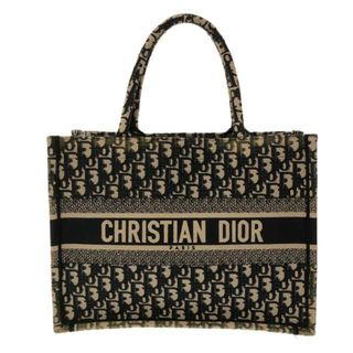 Christian Dior - DIOR/ChristianDior(ディオール/クリスチャンディオール) トートバッグ ブックトートミディアムバッグ/旧スモール アイボリー×ダークネイビー ジャガード