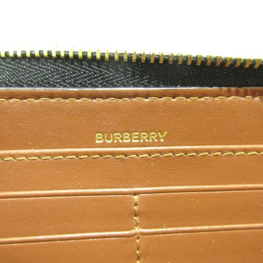 BURBERRY LONDON ENGLAND(バーバリーロンドンイングランド) 長財布美品  - ベージュ×黒×マルチ ラウンドファスナー/ストライプ PVC(塩化ビニール)×レザー レディースのファッション小物(財布)の商品写真