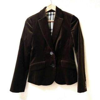 Burberry Blue Label(バーバリーブルーレーベル) ジャケット サイズ38 M レディース美品  - ダークブラウン 長袖/ベロア/肩パッド/秋/冬