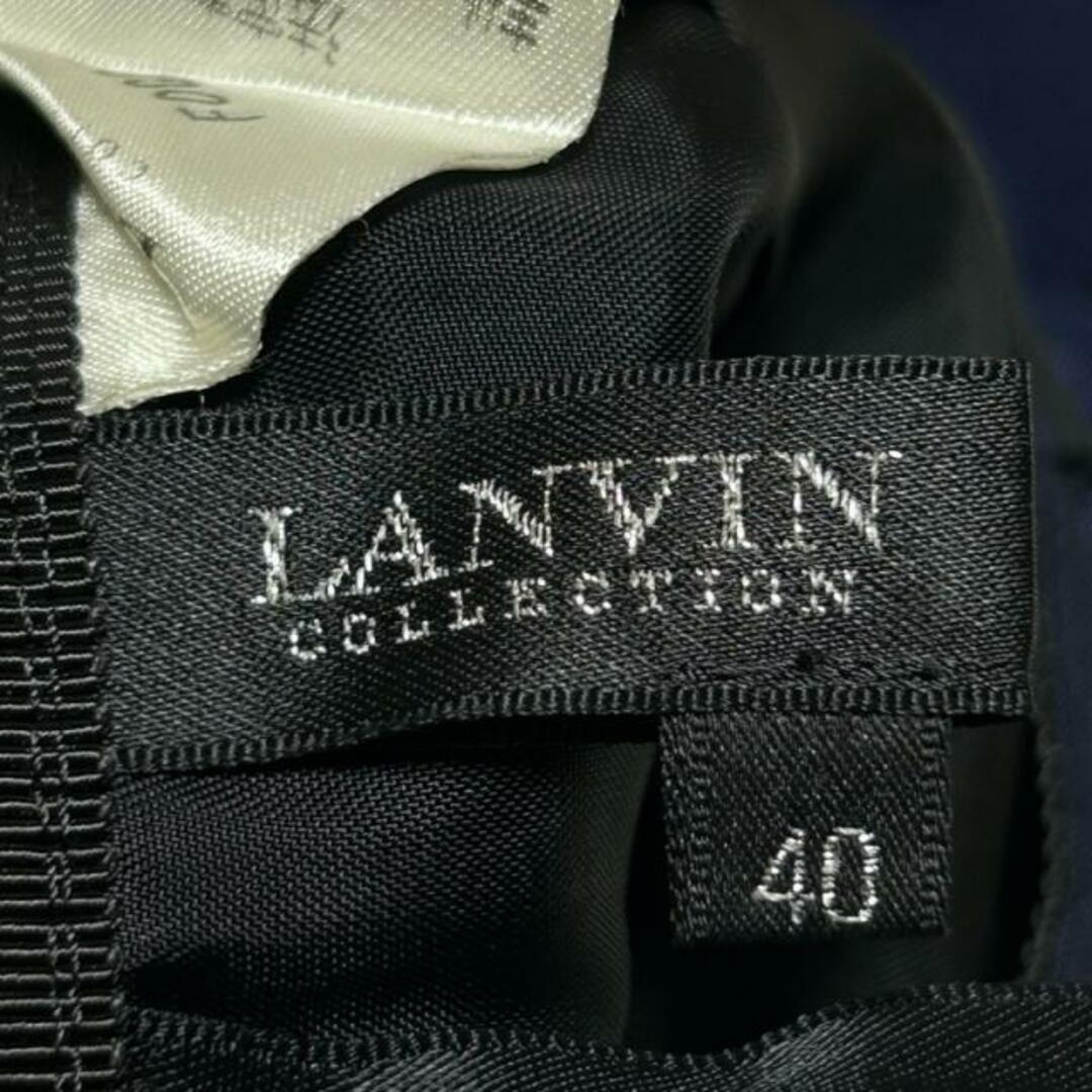 LANVIN COLLECTION(ランバンコレクション)のLANVIN COLLECTION(ランバンコレクション) ロングスカート サイズ40 M レディース - 黒×ダークネイビー ドット柄 レディースのスカート(ロングスカート)の商品写真