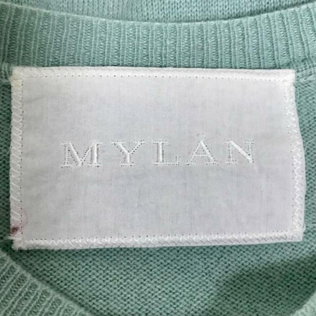 MYLAN(マイラン) ワンピース サイズF レディース - ライトグリーン クルーネック/長袖/ロング/カシミヤ/ニット/スリット レディースのワンピース(その他)の商品写真