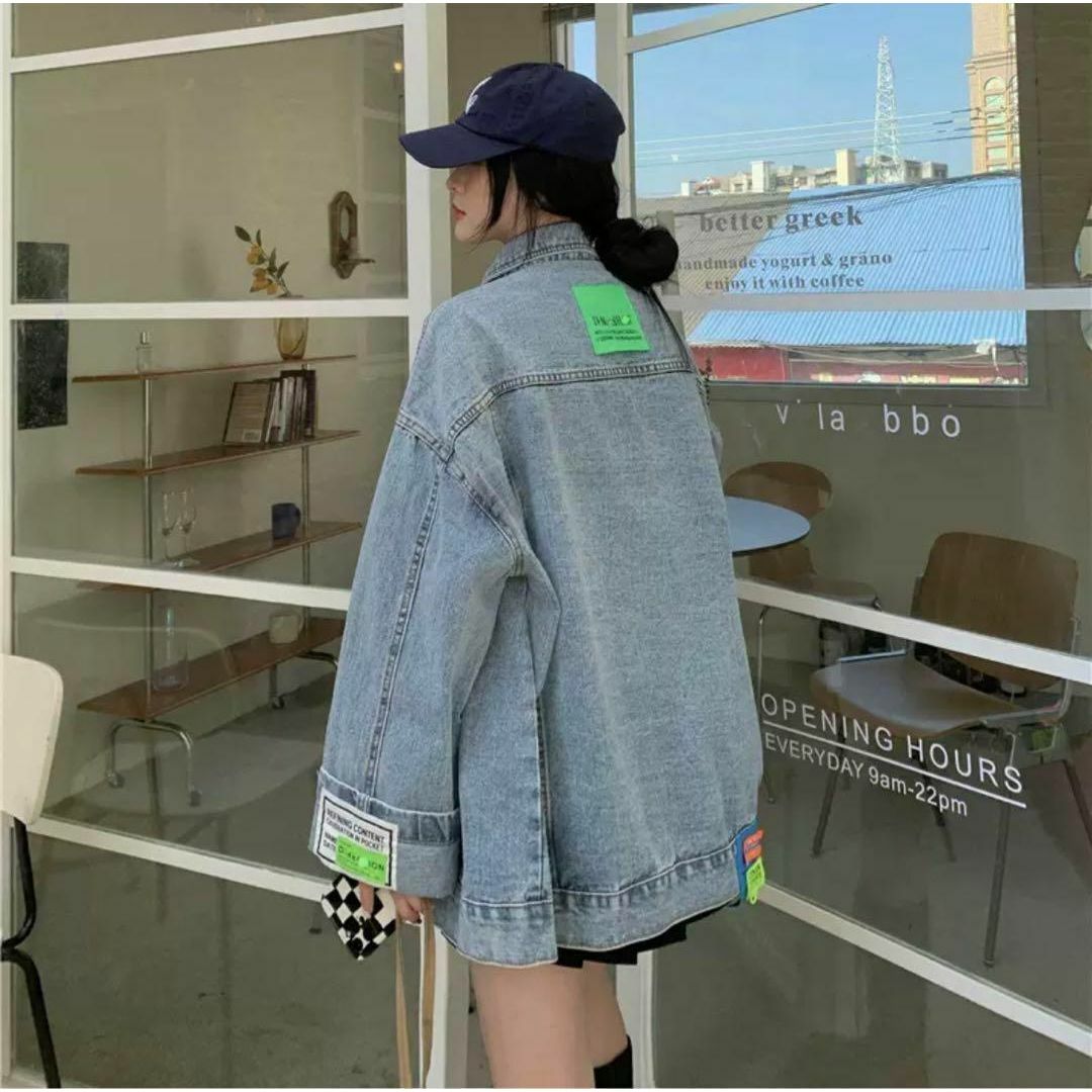 ラスト1点！　新品　デニムジャケット　オーバーサイズ　韓国　y2k メンズライク レディースのジャケット/アウター(Gジャン/デニムジャケット)の商品写真
