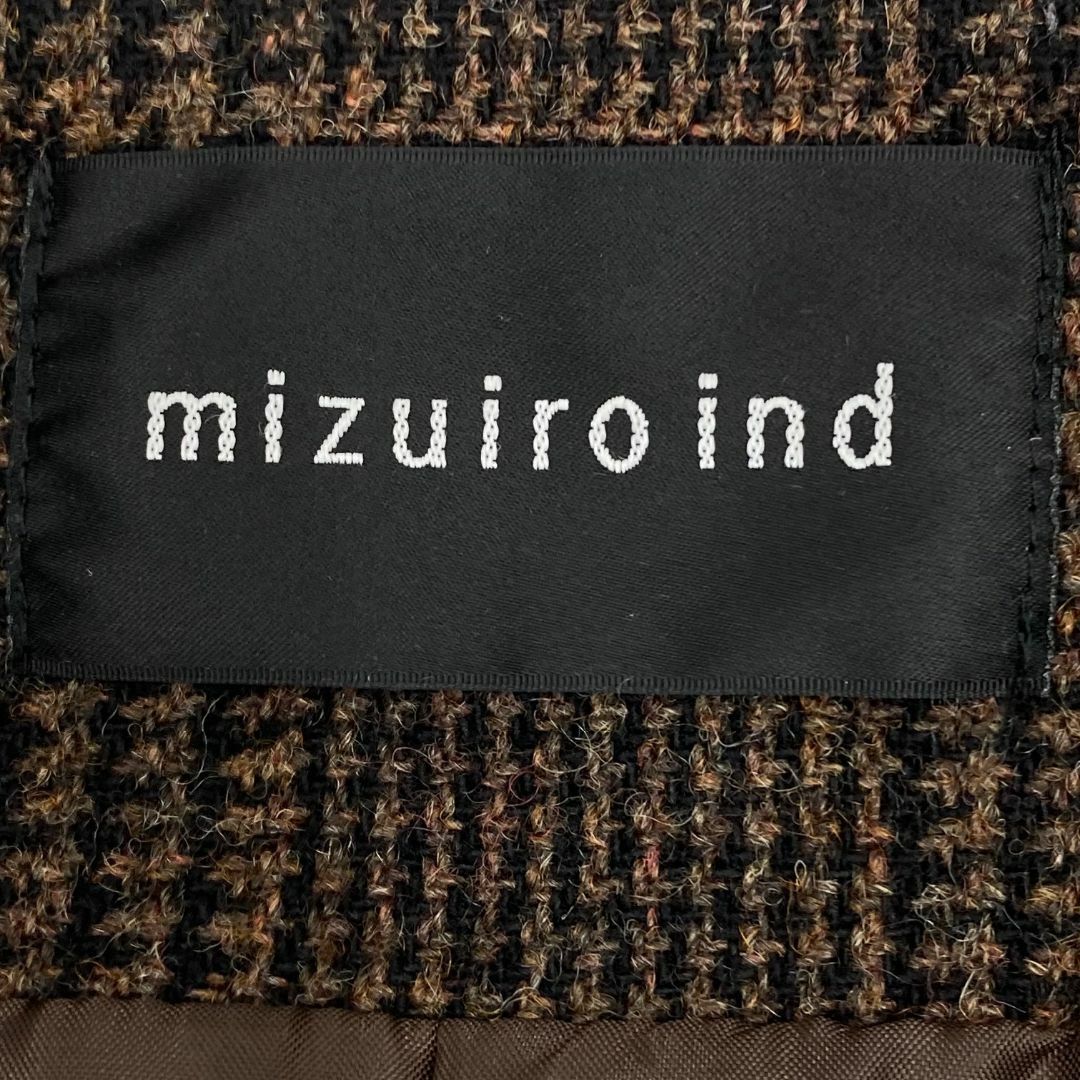 mizuiro ind(ミズイロインド)のmizuiroind ミズイロインド　ノーカラーコート　ブラウン　レディース レディースのジャケット/アウター(ロングコート)の商品写真