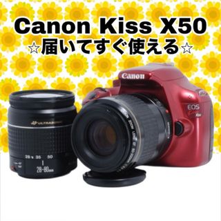 キヤノン(Canon)の❤ダブルレンズ❤ Canon kiss x50 ❤初心者おすすめ❤(デジタル一眼)