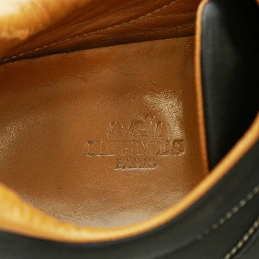 Hermes(エルメス)のエルメス ドリブル スニーカー シューズ レザー 38 24.5cm 黒 レディースの靴/シューズ(スニーカー)の商品写真