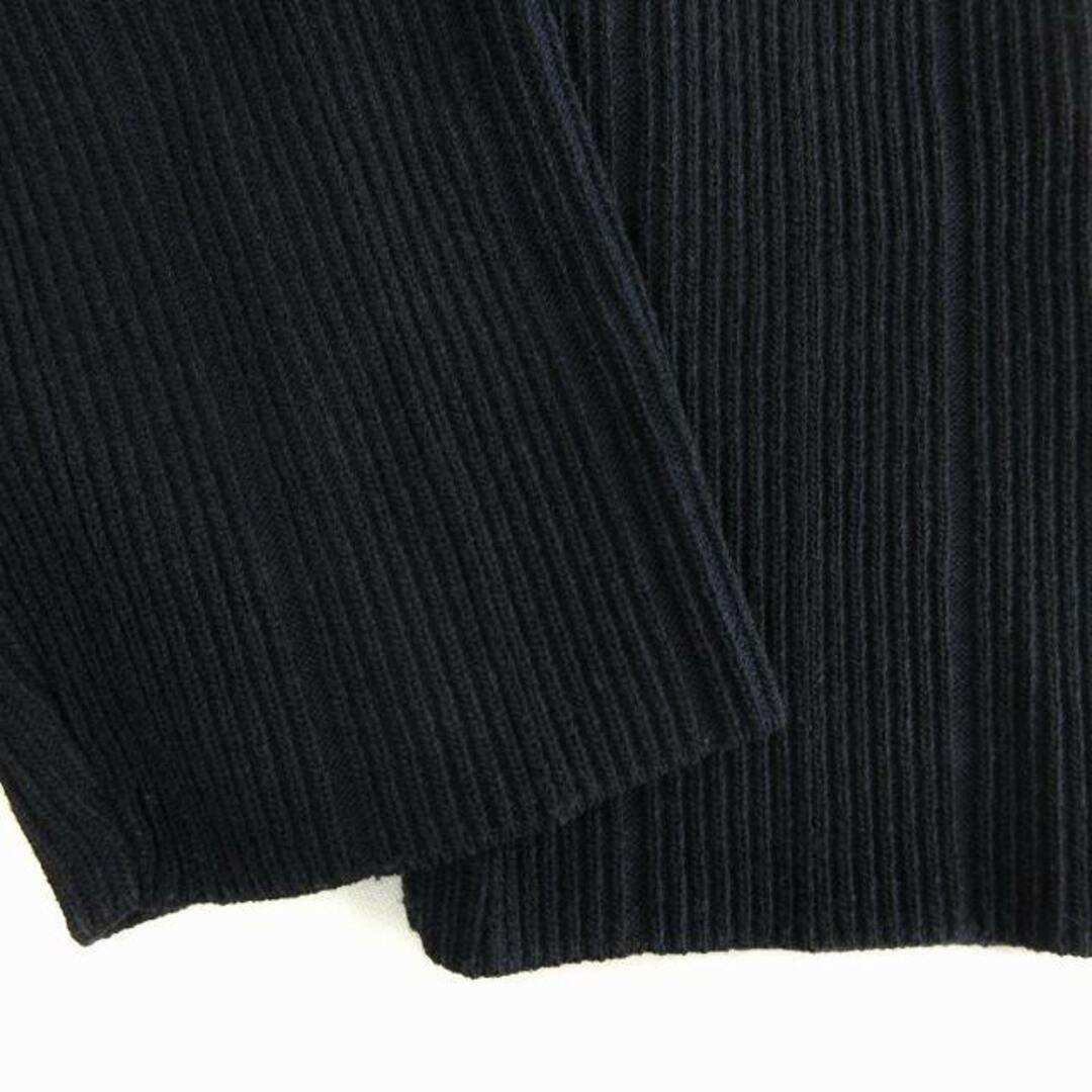 Noble(ノーブル)のノーブル ニット 七分袖 リブ ホルターリボン コットン 紺 ■002 レディースのトップス(ニット/セーター)の商品写真