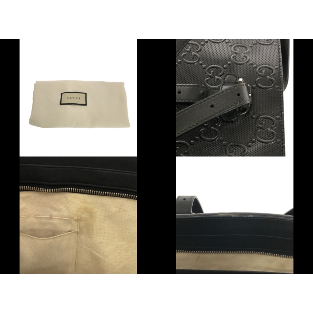 Gucci(グッチ)のGUCCI(グッチ) トートバッグ GGエンボス 625774 黒 レザー レディースのバッグ(トートバッグ)の商品写真