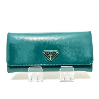 プラダ(PRADA)のPRADA(プラダ) 長財布 - 1MH132 ブルーグリーン エナメル（レザー）(財布)