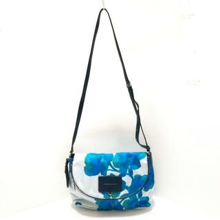 MARC BY MARC JACOBS(マークバイマークジェイコブス) ショルダーバッグ - M0006106 白×ブルー×ネイビー 花柄 ナイロン×レザー