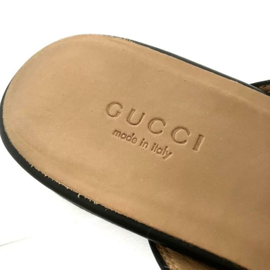 Gucci(グッチ)のGUCCI(グッチ) サンダル 37 レディース プリンスタウン ホースビット 423513 黒 アウトソール張替済 レザー レディースの靴/シューズ(サンダル)の商品写真