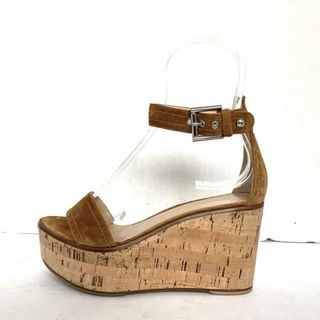 Gianvito Rossi(ジャンヴィト・ロッシ) パンプス 36 レディース - ブラウン オープントゥ/ウェッジソール スエード