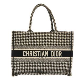 クリスチャンディオール(Christian Dior)のDIOR/ChristianDior(ディオール/クリスチャンディオール) トートバッグ ブックトートミディアムバッグ/旧スモール M1296ZRPI_M081 白×黒 千鳥格子 ジャガード(トートバッグ)