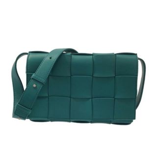 ボッテガヴェネタ(Bottega Veneta)のBOTTEGA VENETA(ボッテガヴェネタ) ショルダーバッグ美品  カセット 578004 グリーン レザー(ショルダーバッグ)