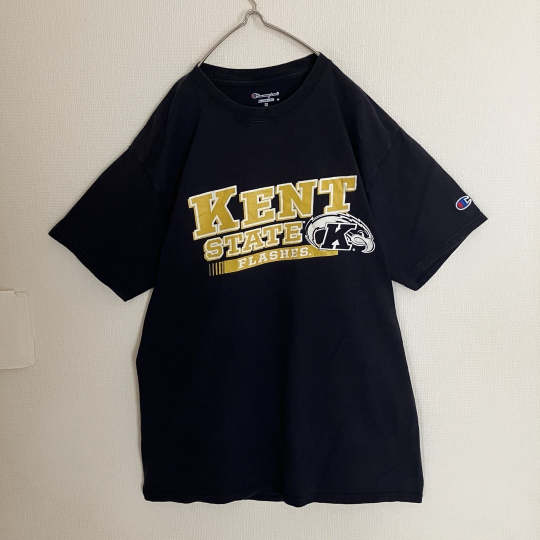 Champion(チャンピオン)のチャンピオンカレッジビッグロゴTシャツtシャツケント州立大学刺繍スリーブロゴ目玉 メンズのトップス(Tシャツ/カットソー(半袖/袖なし))の商品写真