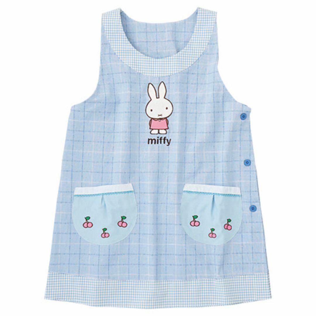 miffy(ミッフィー)のミッフィーチェックエプロンサックス レディースのルームウェア/パジャマ(その他)の商品写真