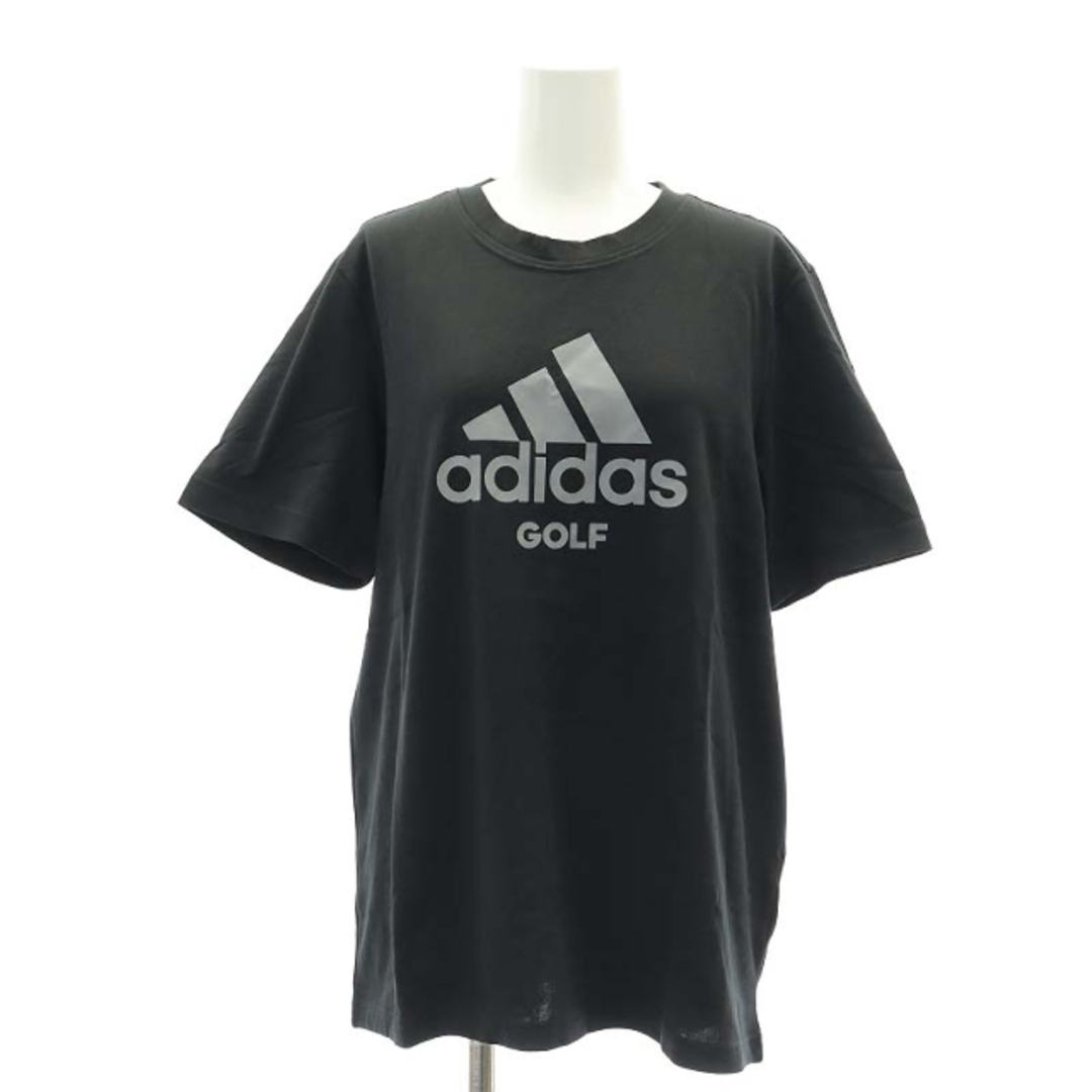 adidas(アディダス)のアディダス Tシャツ カットソー 半袖 クルーネック S グレー 黒 レディースのトップス(Tシャツ(半袖/袖なし))の商品写真