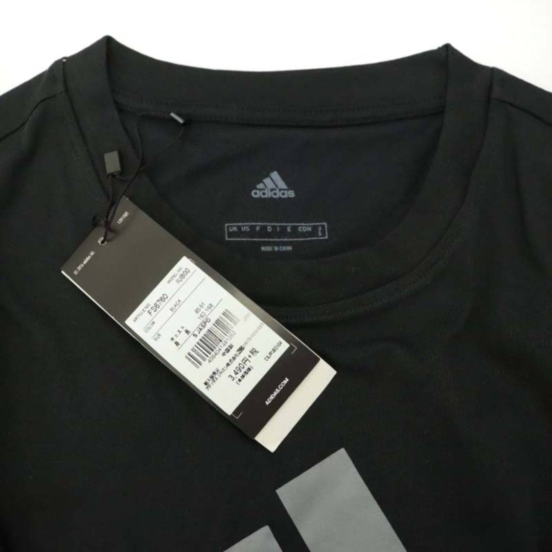 adidas(アディダス)のアディダス Tシャツ カットソー 半袖 クルーネック S グレー 黒 レディースのトップス(Tシャツ(半袖/袖なし))の商品写真