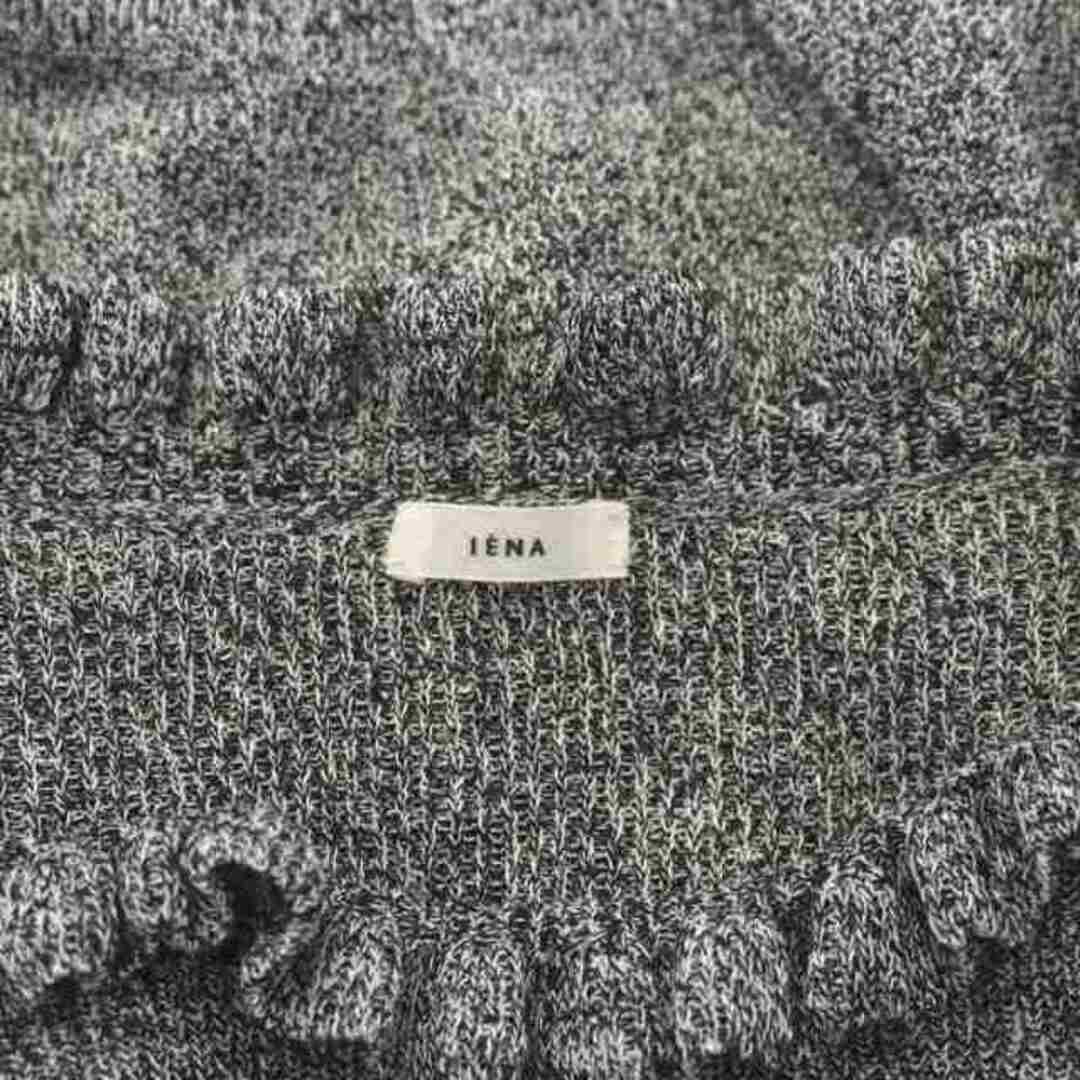 IENA(イエナ)のイエナ フリルネックプルオーバー ニット カットソー 長袖 リネン混 黒 白 レディースのトップス(ニット/セーター)の商品写真