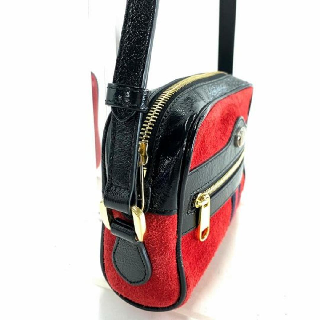 Gucci(グッチ)のGUCCI(グッチ) ショルダーバッグ オフィディア 517350 レッド×黒×ダークネイビー スエード×エナメル（レザー） レディースのバッグ(ショルダーバッグ)の商品写真