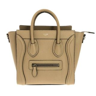 セリーヌ(celine)のCELINE(セリーヌ) ハンドバッグ ラゲージナノショッパー ベージュ ドラムドカーフスキン(ハンドバッグ)