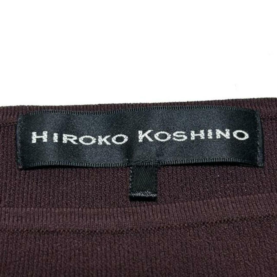 HIROKO KOSHINO(ヒロココシノ)のHIROKO KOSHINO(ヒロココシノ) 半袖カットソー サイズ38 M レディース - パープル×ダークブラウン レディースのトップス(カットソー(半袖/袖なし))の商品写真