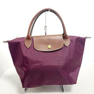 ロンシャン(LONGCHAMP)のLONGCHAMP(ロンシャン) ハンドバッグ ル・プリアージュオリジナル パープル×ダークブラウン 折りたたみ ナイロン×レザー(ハンドバッグ)