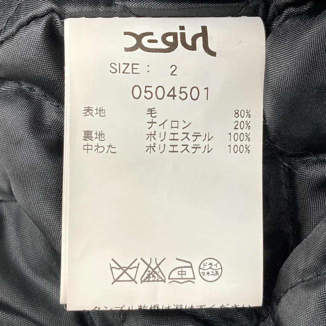 X-girl(エックスガール)の美品　X-girl エックスガール　中綿ブルゾン　2サイズ　チェック　レディース レディースのジャケット/アウター(ブルゾン)の商品写真