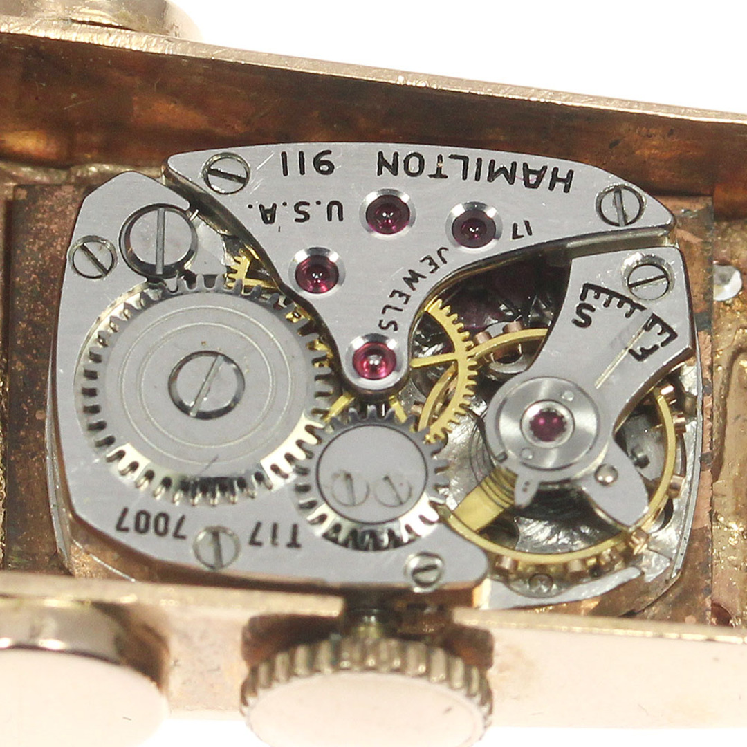 Hamilton(ハミルトン)のジャンク ハミルトン HAMILTON K14PG ダイヤ ヴィンテージ 手巻き レディース _801992 レディースのファッション小物(腕時計)の商品写真