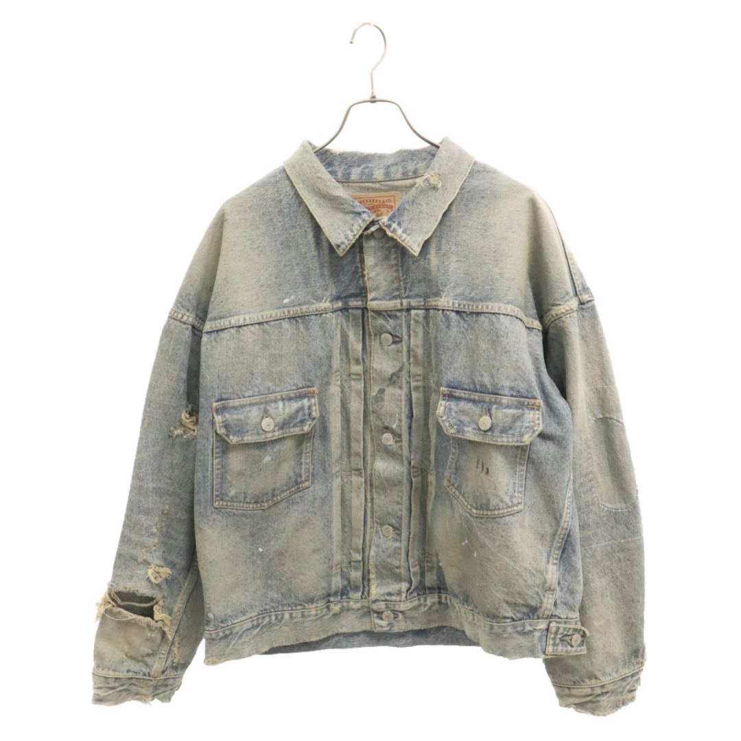 SAINT MICHAEL セントマイケル 23AW×BerBerJin BJ_DENIM JKT ベルベルジン ヴィンテージダメージ加工 2nd デニムジャケット SM-A23-0000-C17 インディゴ メンズのジャケット/アウター(Gジャン/デニムジャケット)の商品写真