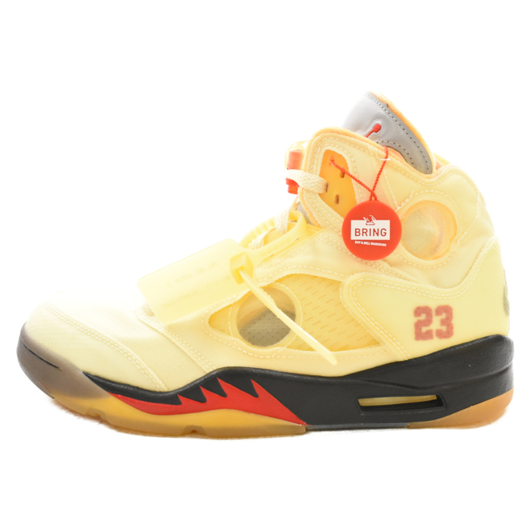 NIKE(ナイキ)のNIKE ナイキ ×OFF-WHITE AIR JORDAN 5 RETRO SP SAIL DH8565-100 エアジョーダン5 レトロ セイル ハイカットスニーカー US9.5/27.5cm ベージュ メンズの靴/シューズ(スニーカー)の商品写真