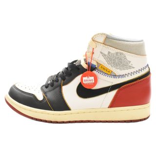 ナイキ(NIKE)のNIKE ナイキ ×UNION AIR JORDAN 1 RETRO HI NRG BV1300-106 ユニオン エアジョーダン1 レトロ ハイカットスニーカー US9.5/27.5cm ブラック/レッド(スニーカー)