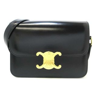 セリーヌ(celine)のCELINE(セリーヌ) ショルダーバッグ美品  ティーン トリオンフ スモール 188423BF4.38NO 黒 シャイニーカーフスキン(ショルダーバッグ)