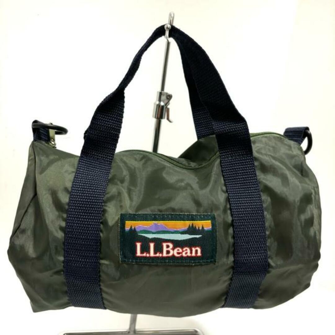 L.L.Bean(エルエルビーン)のL.L.Bean(エルエルビーン) ハンドバッグ美品  ダークネイビー×カーキ ナイロン レディースのバッグ(ハンドバッグ)の商品写真