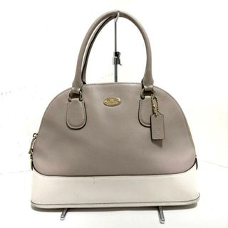 コーチ(COACH)のCOACH(コーチ) ハンドバッグ美品  - ベージュ×アイボリー バイカラー レザー(ハンドバッグ)