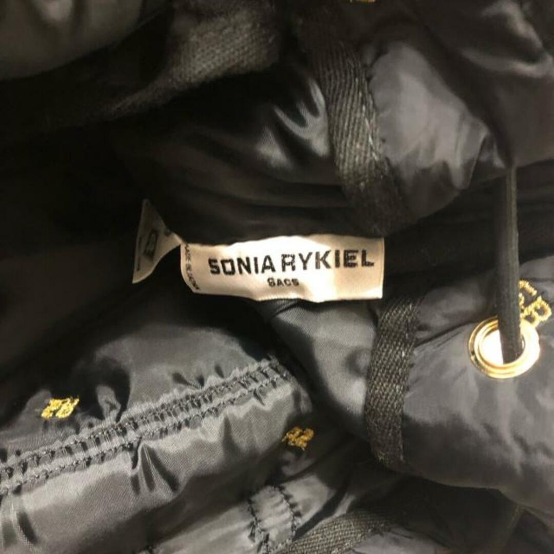 SONIA RYKIEL(ソニアリキエル)のSONIARYKIEL(ソニアリキエル) リュックサック 黒×ゴールド モノグラム 化学繊維 レディースのバッグ(リュック/バックパック)の商品写真