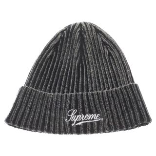 シュプリーム(Supreme)のSUPREME シュプリーム 21SS Bleached Rib Beanie ロゴ刺繍 ブリーチドリブ ビーニー ニットキャップ 帽子 ブラック(ニット帽/ビーニー)