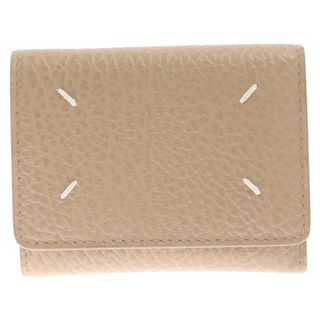 マルタンマルジェラ(Maison Martin Margiela)のMaison Margiela メゾンマルジェラ 22AW ZIP COMPACT TRI FOLD WALLET 4ステッチ コンパクトウォレット 三つ折り財布 ベージュ SA3UI0010(折り財布)