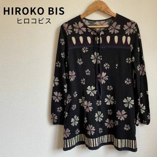 HIROKO BISヒロコビス チュニック 花柄 総柄 日本製 毛100％