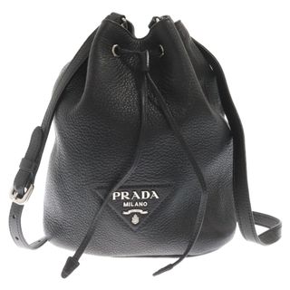 PRADA - PRADA プラダ レザー バケットバッグ ブラック 1BE060 レディース