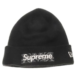 シュプリーム(Supreme)のSUPREME シュプリーム 19AW×NEWERA Bandana Box Logo Beanie ニューエラ バンダナ ボックスロゴ ビーニー ニット帽 帽子 ブラック(ニット帽/ビーニー)