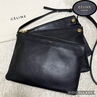 celine - 762✨美品✨CELINE セリーヌ トリオラージ ショルダーバッグ 旧ロゴ 黒