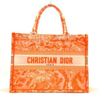 クリスチャンディオール(Christian Dior)のDIOR/ChristianDior(ディオール/クリスチャンディオール) トートバッグ ブックトートミディアム ネオンオレンジ トワル ドゥ ジュイ エンブロイダリー/ディオリビエラ/銀座シックスポップアップ＆オンライン限定/2022年 化学繊維(トートバッグ)